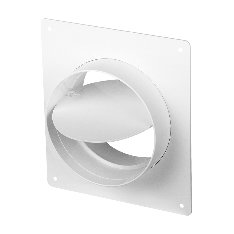 Wall flange with backdraft damper